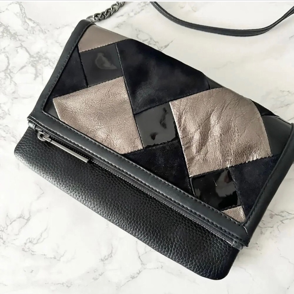 Michael Kors Black And Metallic Patchwork Crossbo… - image 2